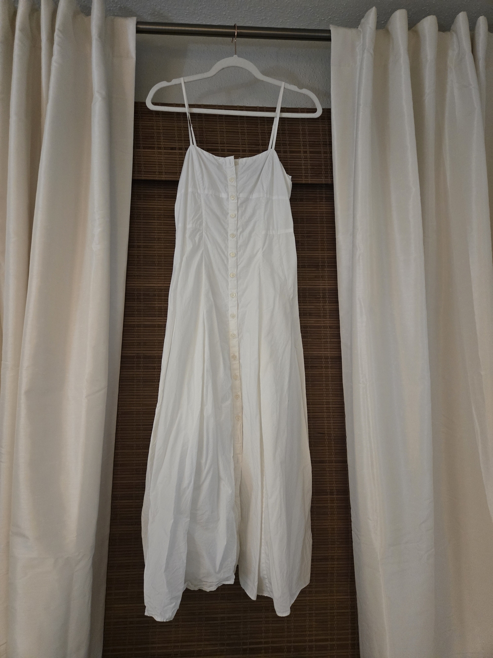 J. Crew White Button-Front Maxi Sundress